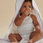 Christy Mini Hooded Bath Towel Pink Trim