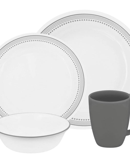 Corelle Dinnerware Set 16Pc Mystic Grey
