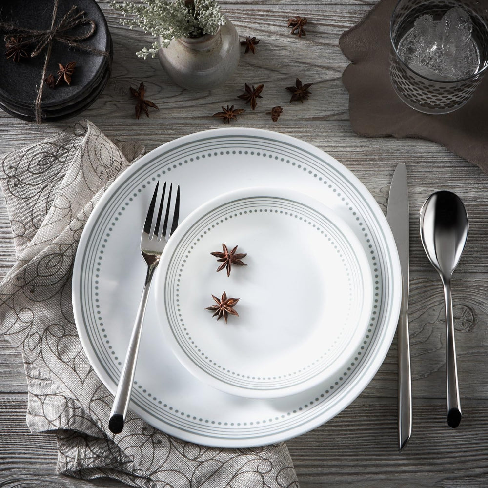 Corelle 16 PCS DINNER SET MYSTIC GREY W/MUG