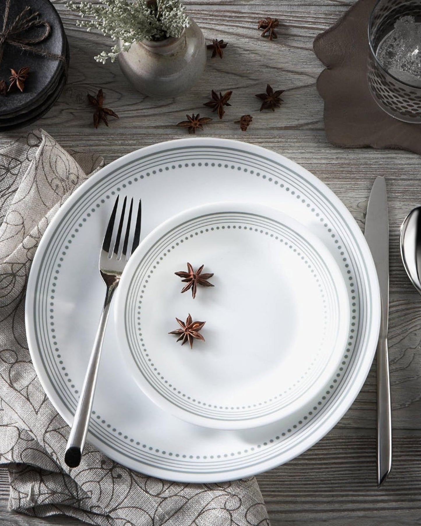 Corelle Dinnerware Set 16Pc Mystic Grey