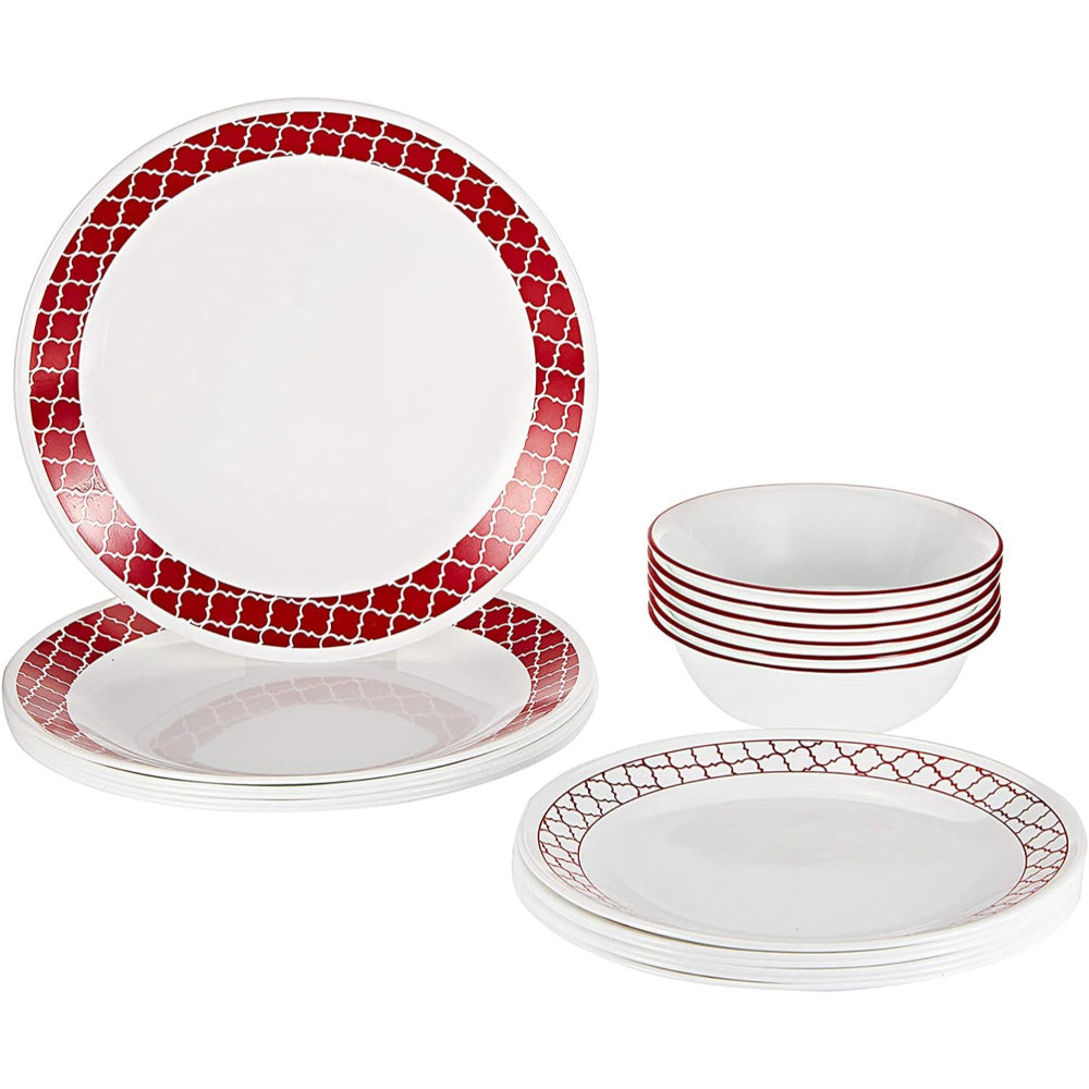 Corelle 18 PCS DINNER SET CRIMSON TRELLIS