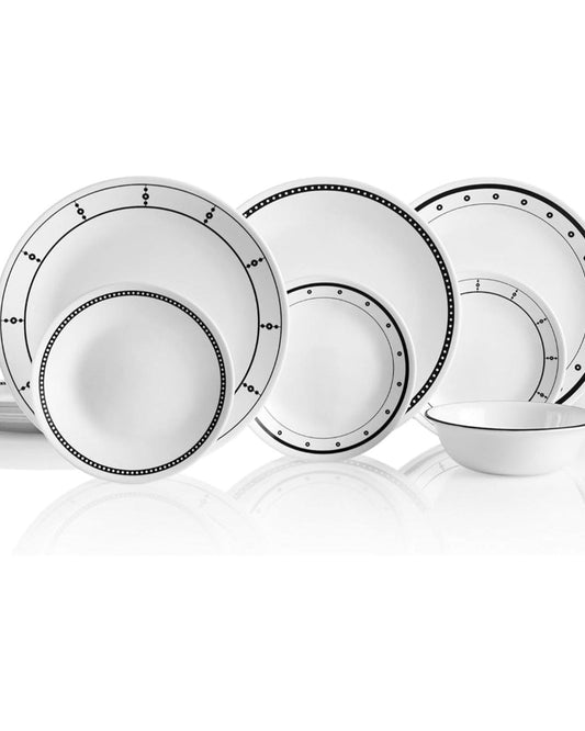 Corelle Dinnerware Set 18Pc Black & White