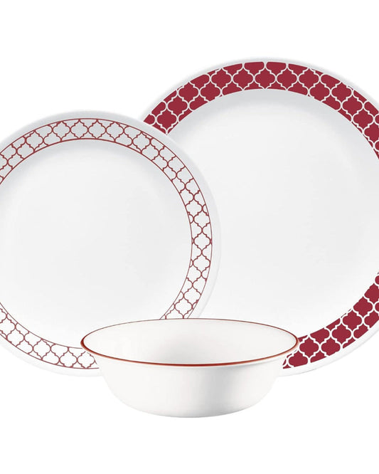 Corelle Dinnerware Set 12Pc Crimson Trellis