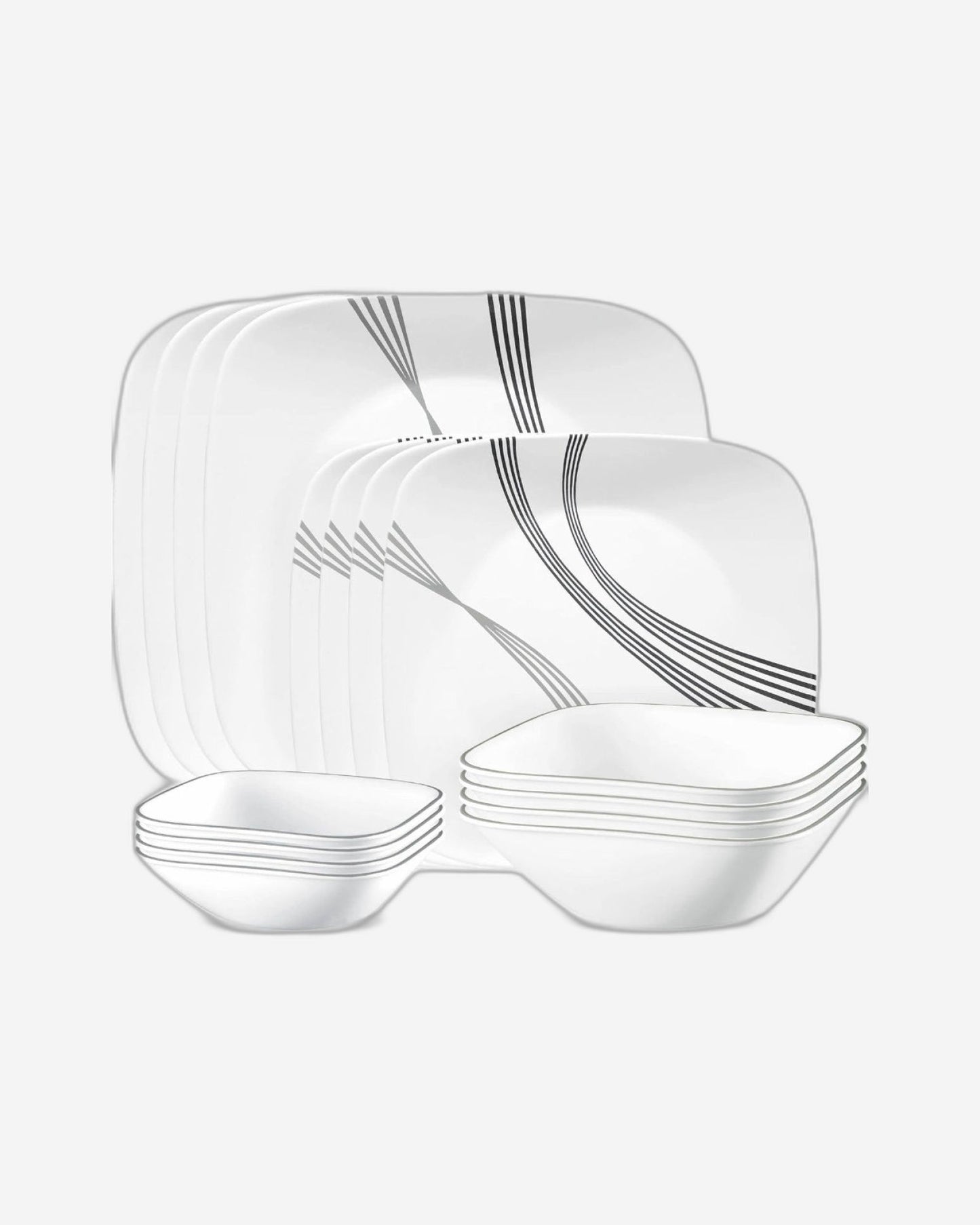 Corelle Dinnerware Set 16Pc Square Urban Arc