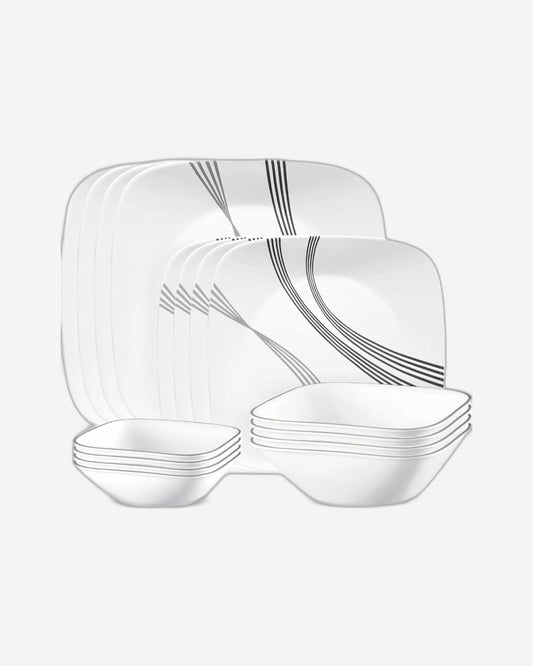 Corelle Dinnerware Set 16Pc Square Urban Arc