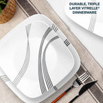 Corelle Dinnerware Set 16Pc Square Urban Arc