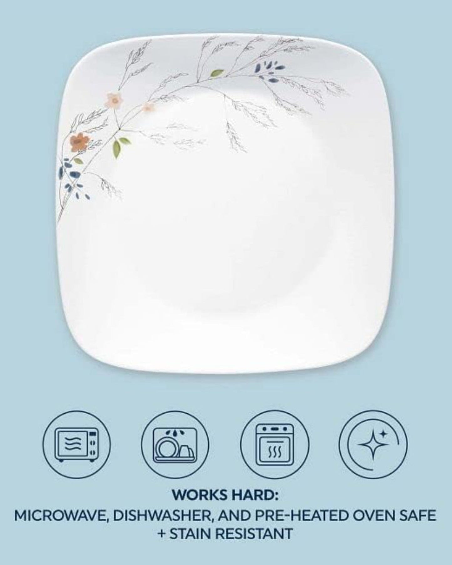 Corelle Dinnerware Set 16Pc Square Adyln