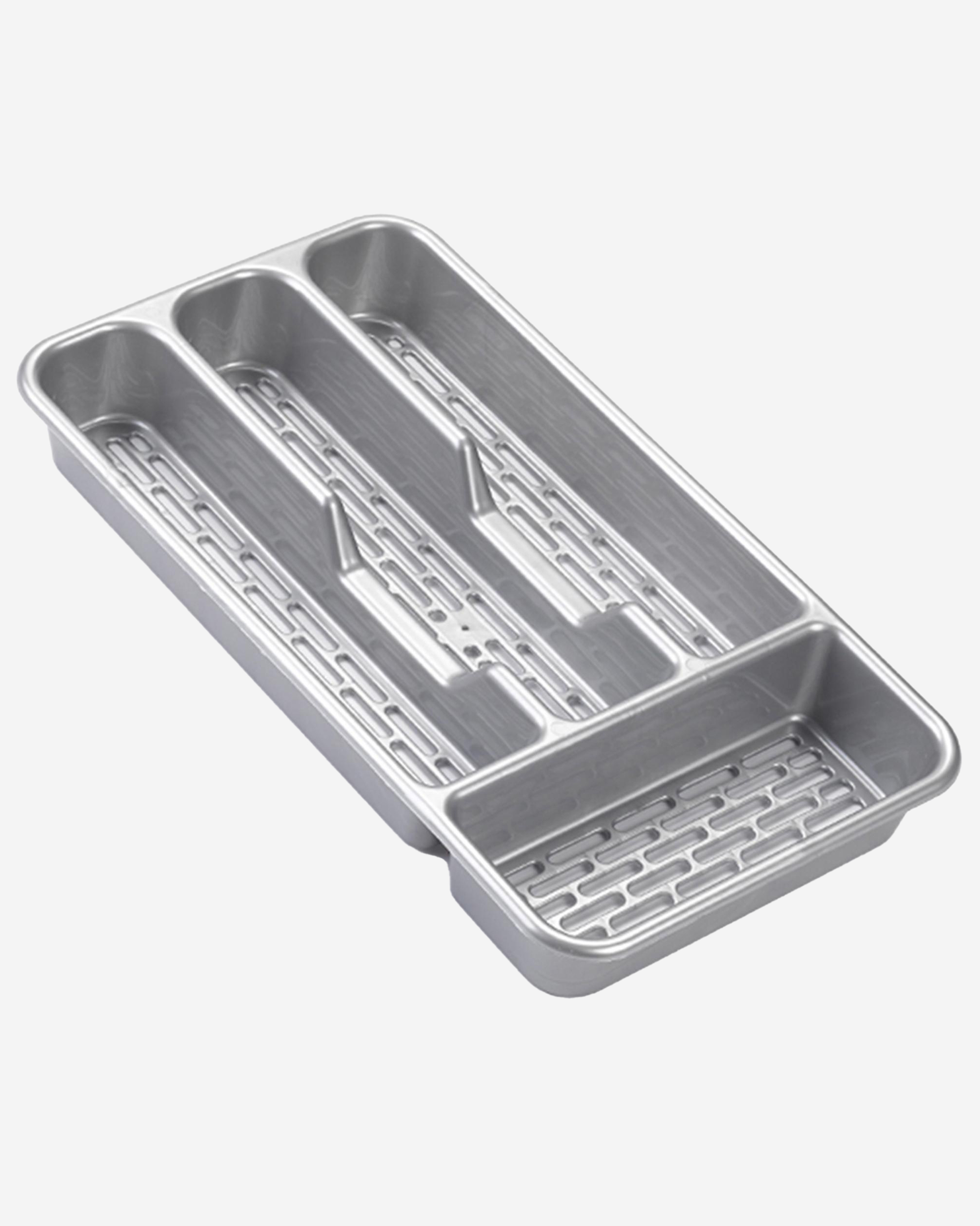 Plastic Forte Cutlery Tray Classic Silver Grey