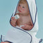 Christy Mini Hooded Bath Towel Denim Blue Trim
