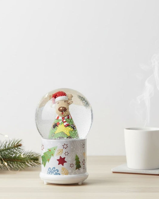 Egan Snow Bowl/Music Box Christmas With Led Reindeer Cm 10X12 - 120050