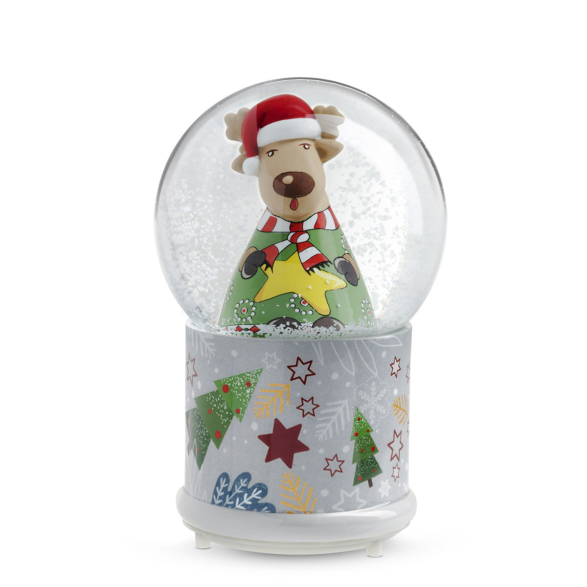 Egan Snow Bowl/Music Box Christmas With Led Reindeer Cm 10X12 - 120050