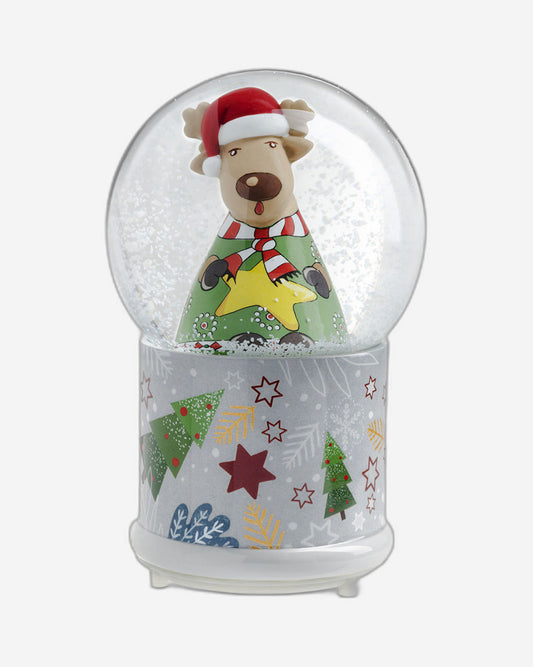 Egan Snow Bowl/Music Box Christmas With Led Reindeer Cm 10X12 - 120050
