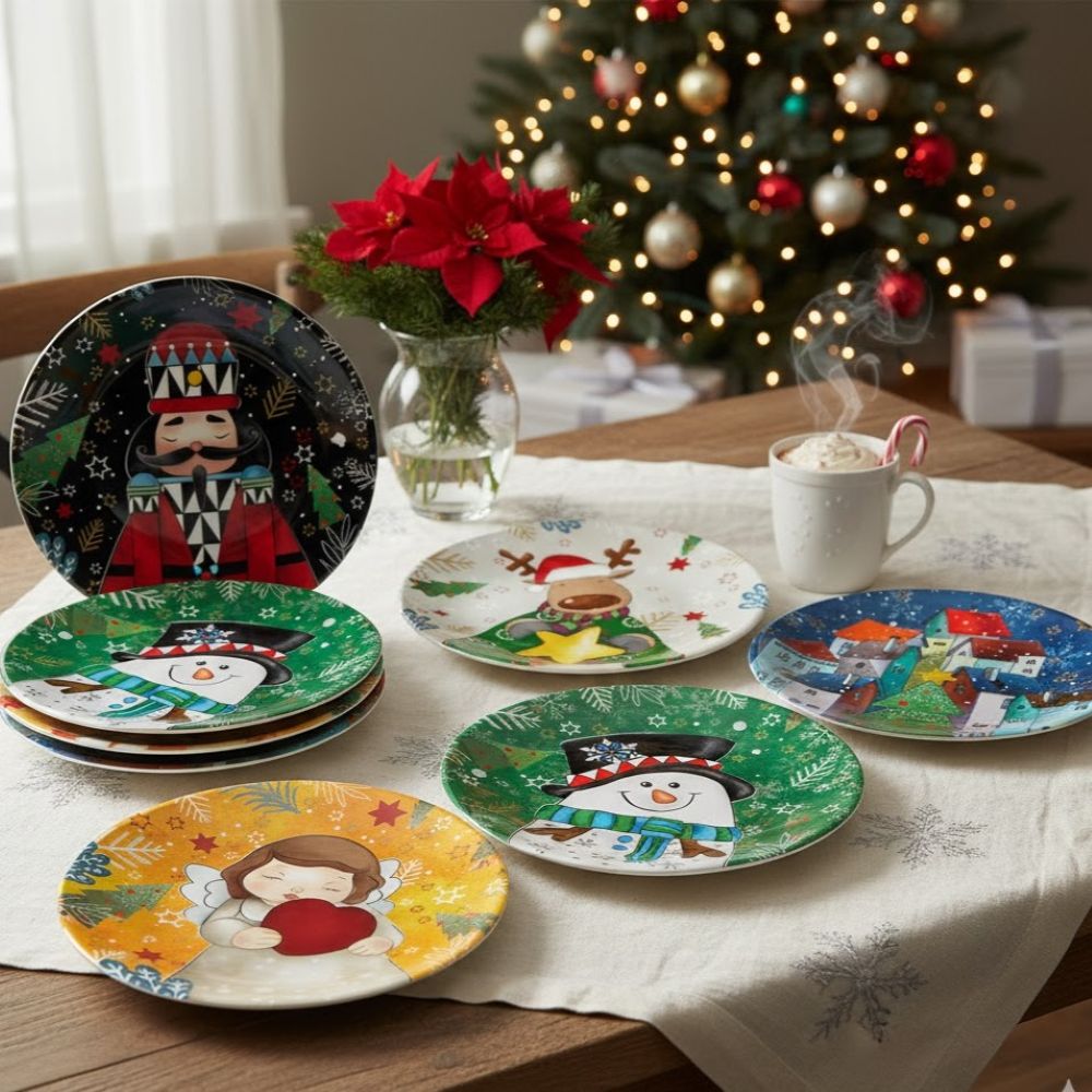 Egan Set 6 Dessert Plate Christmas D19 - 120075