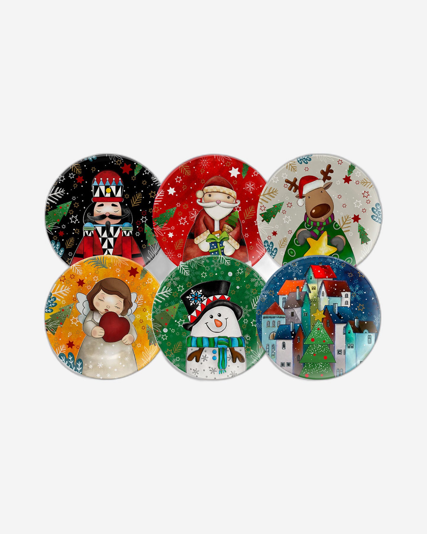 Egan Set 6 Dessert Plate Christmas D19 - 120075
