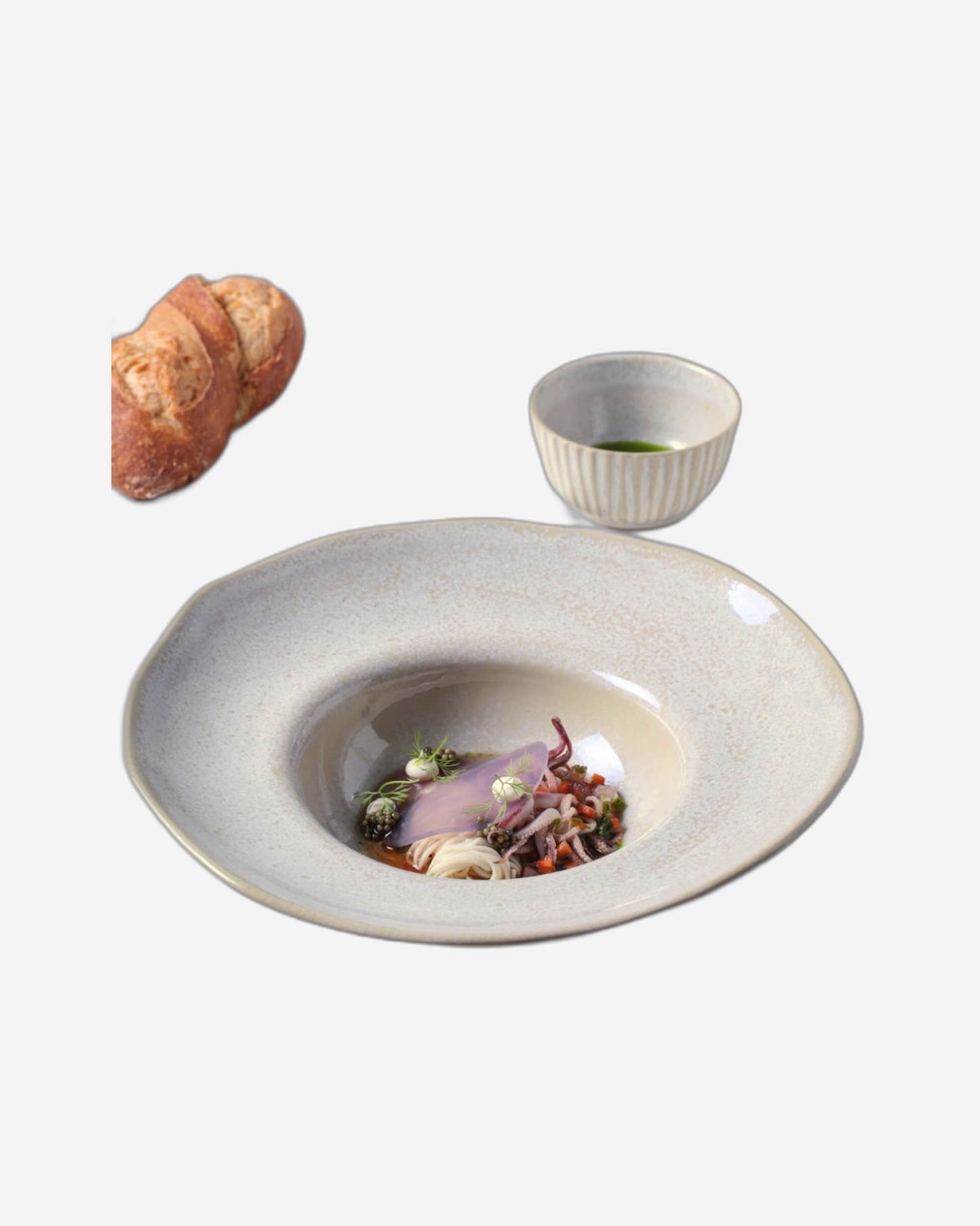 Organic Deep Rim Plate Stoneware 28X6.5Cm 450Ml Latte Made In Brazil