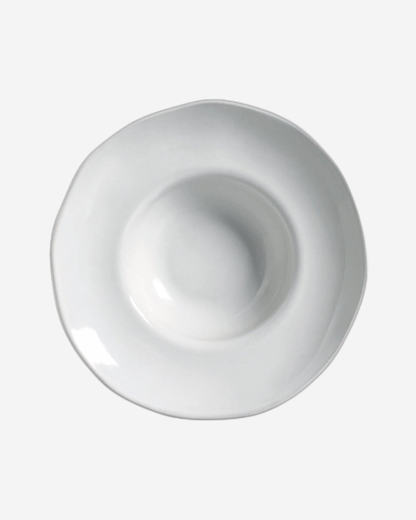 Organic Deep Rim Plate Stoneware 28X6.5Cm 450Ml New White Made In Brazil