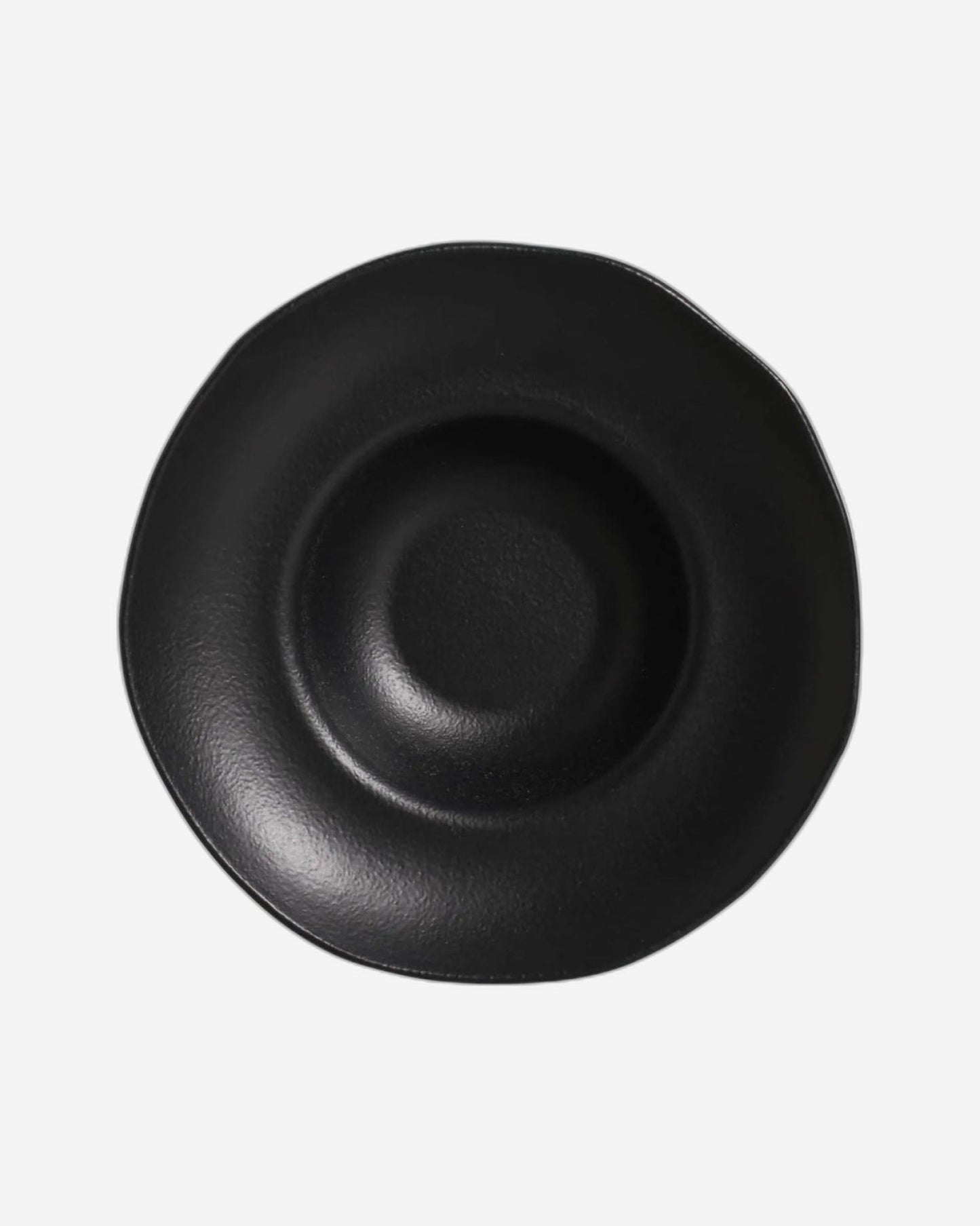 Organic Deep Rim Plate Stoneware 28X6.5Cm 450Ml Black Matte Made In Brazil