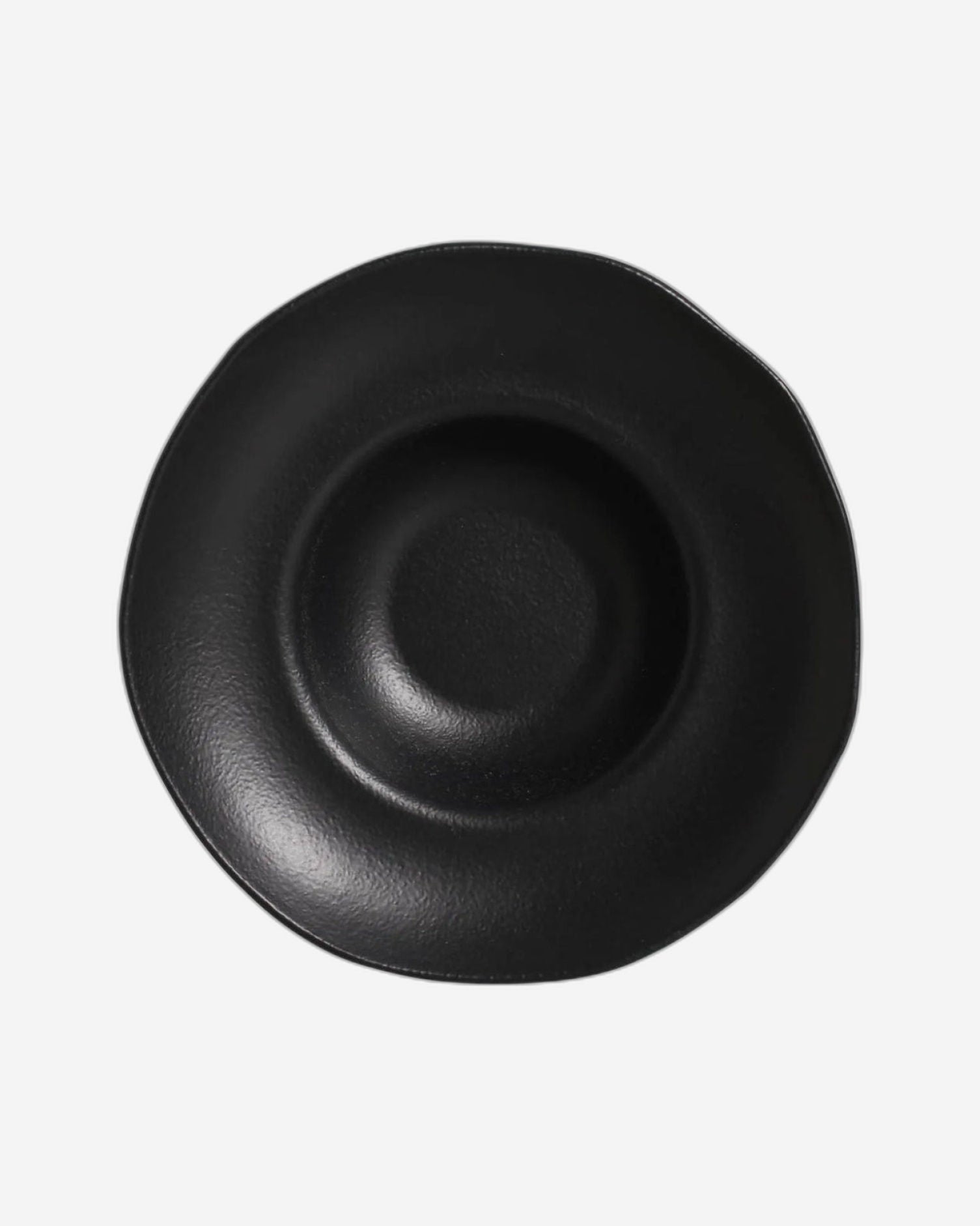 Organic Deep Rim Plate Stoneware 28X6.5Cm 450Ml Black Matte Made In Brazil