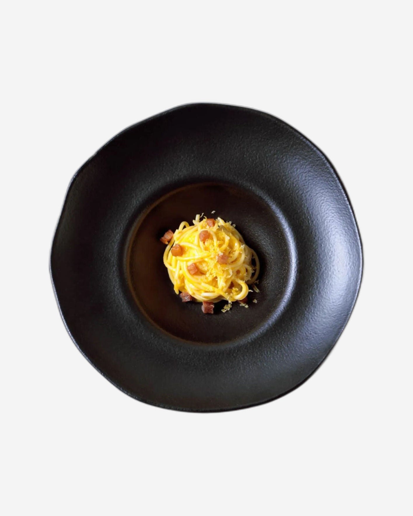 Organic Deep Rim Plate Stoneware 28X6.5Cm 450Ml Black Matte Made In Brazil