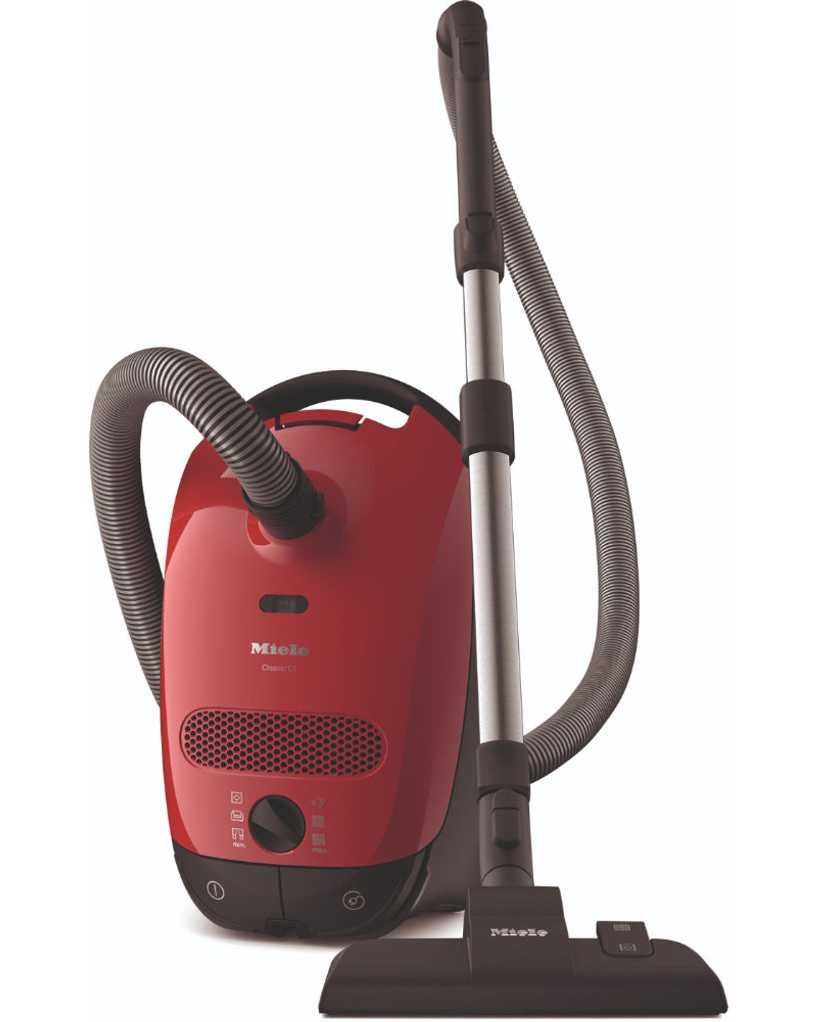 Miele Bagged Vacuum Cleaner Classic C1 Captures 99.9% of Dust, Mango Red