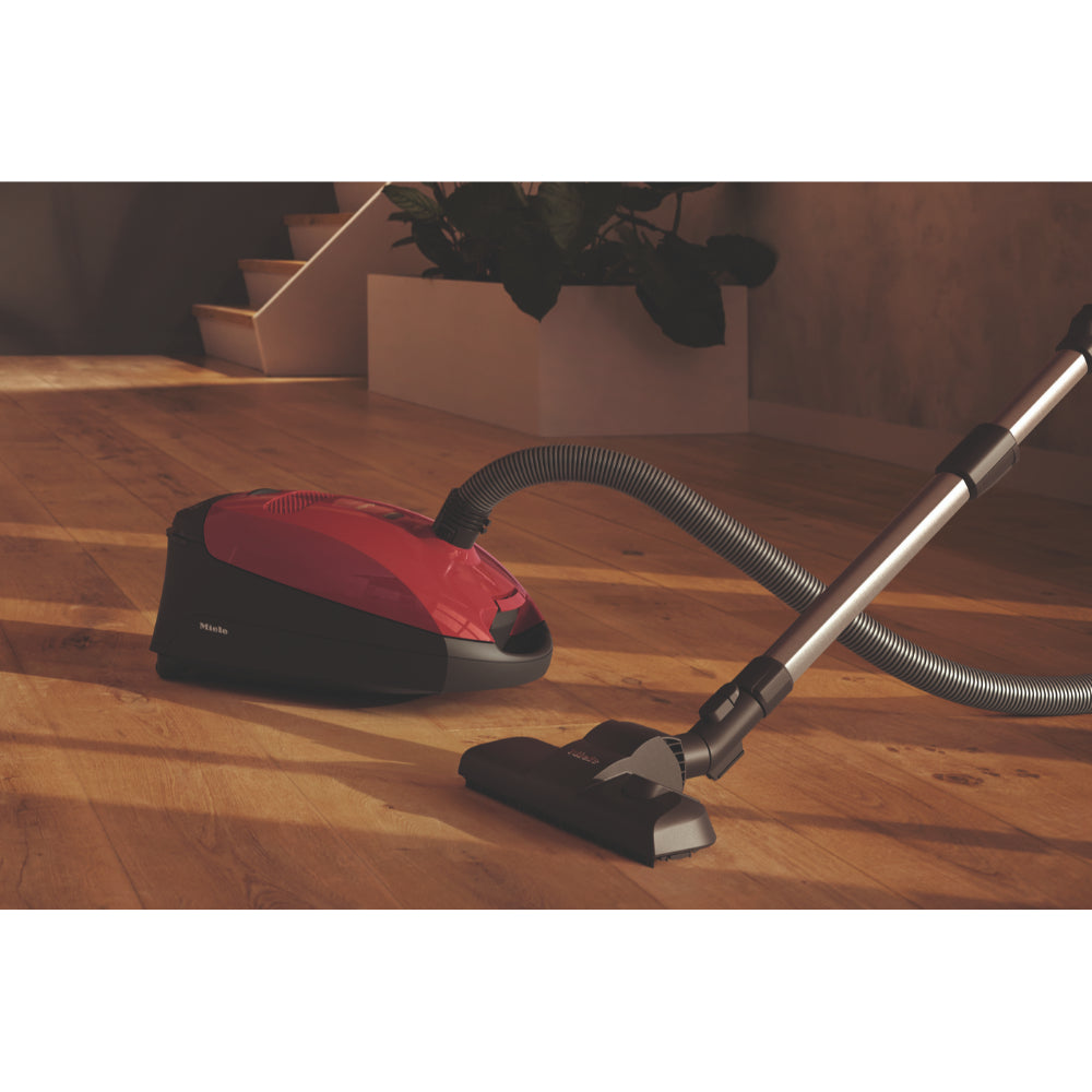 Miele Bagged Vacuum Cleaner Classic C1 Captures 99.9% of Dust, Mango Red