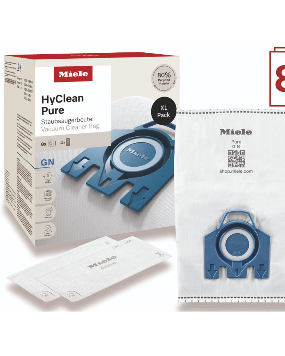 Miele Original HyClean Pure Vacuum Cleaner Bags - 12497870 GN XL