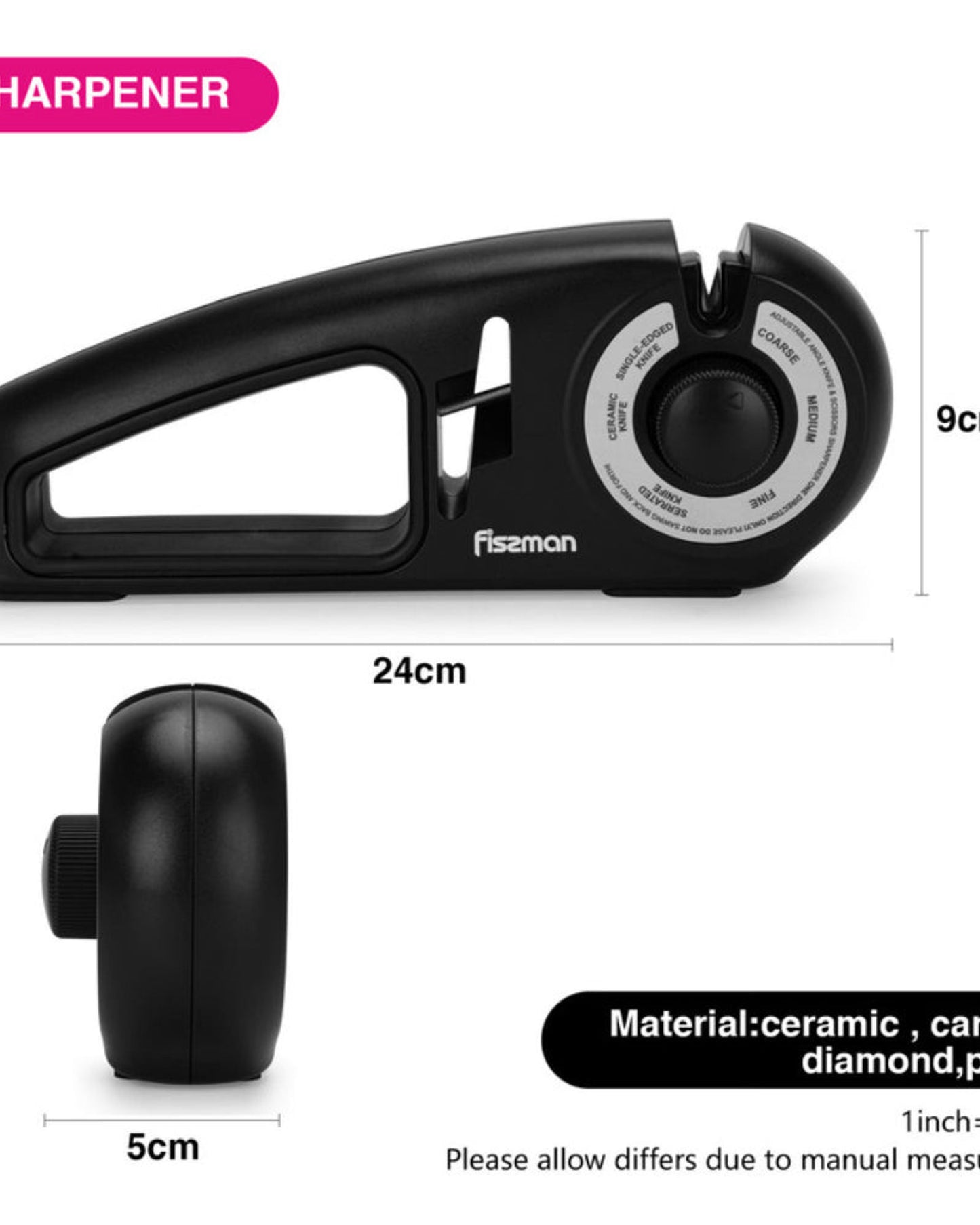Fissman 7-Stage Knife Sharpener w/Scissors Sharpening Slot