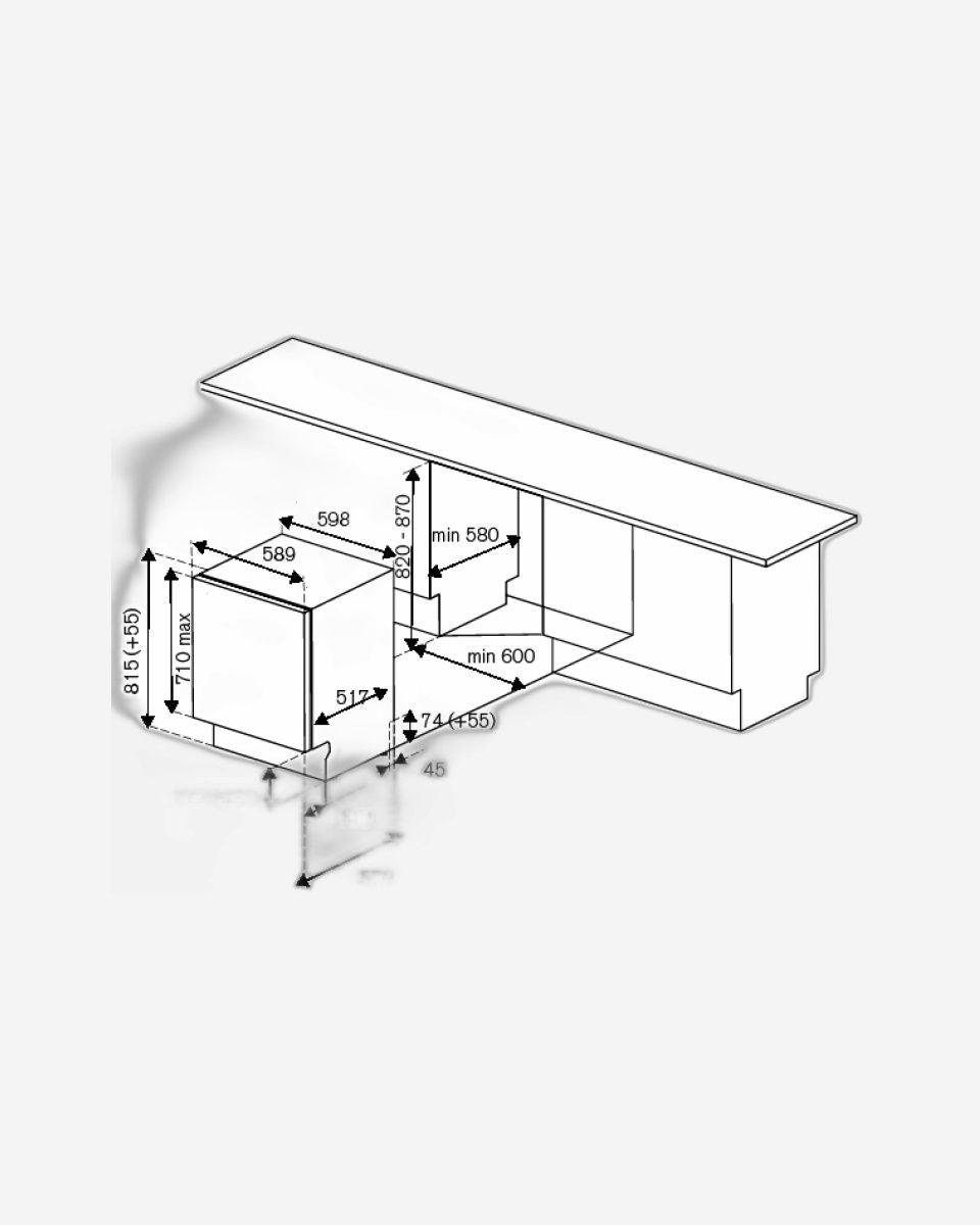 Bertazzoni Heritage Series Fully Integrated Dishwasher 60cm