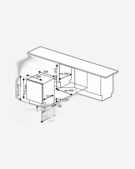Bertazzoni Heritage Series Fully Integrated Dishwasher 60cm