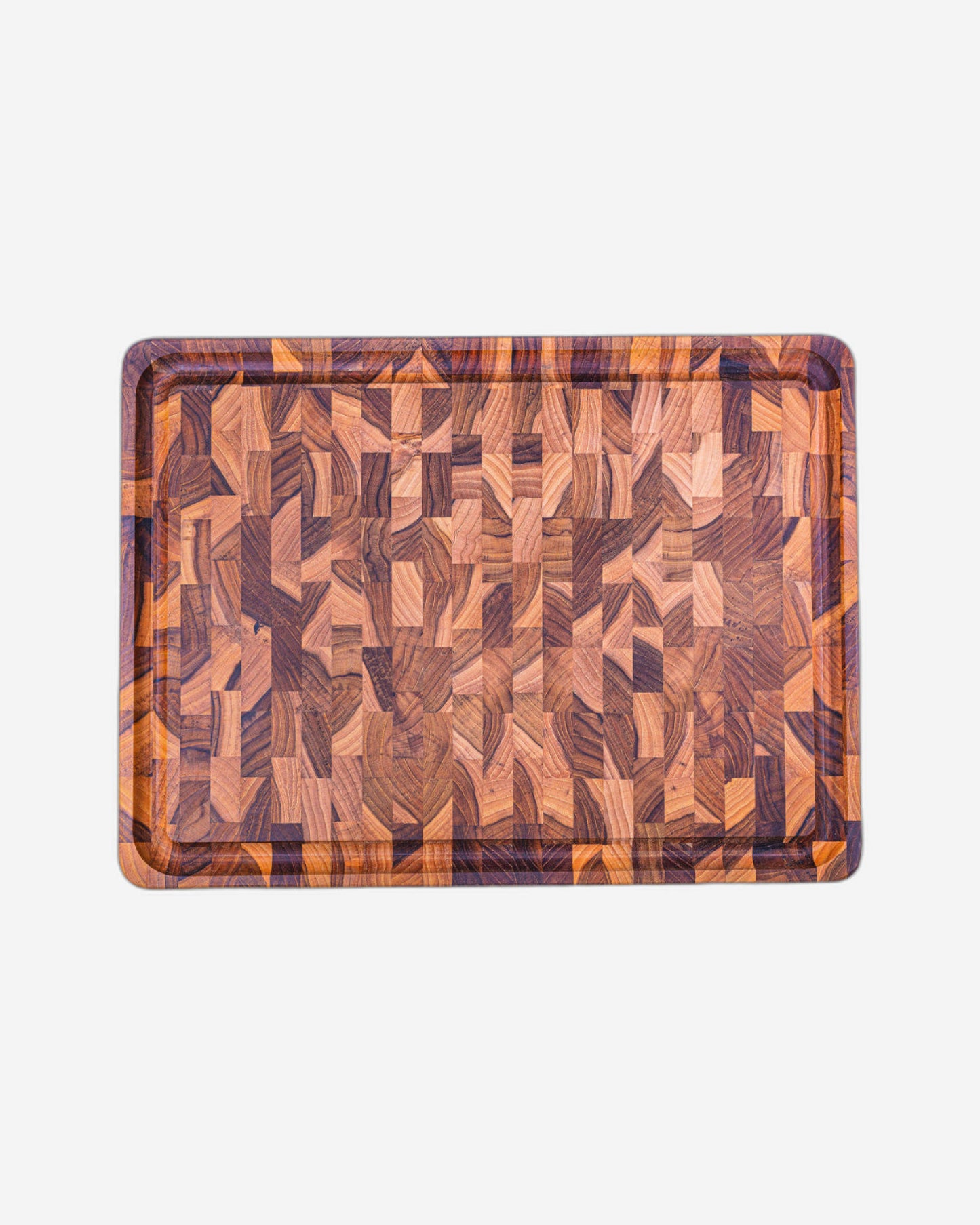 Tramontina Rectangular Cube End Grain Barbecue Board in Teak Wood with Mineral Oil Finish, 45x35 cm.