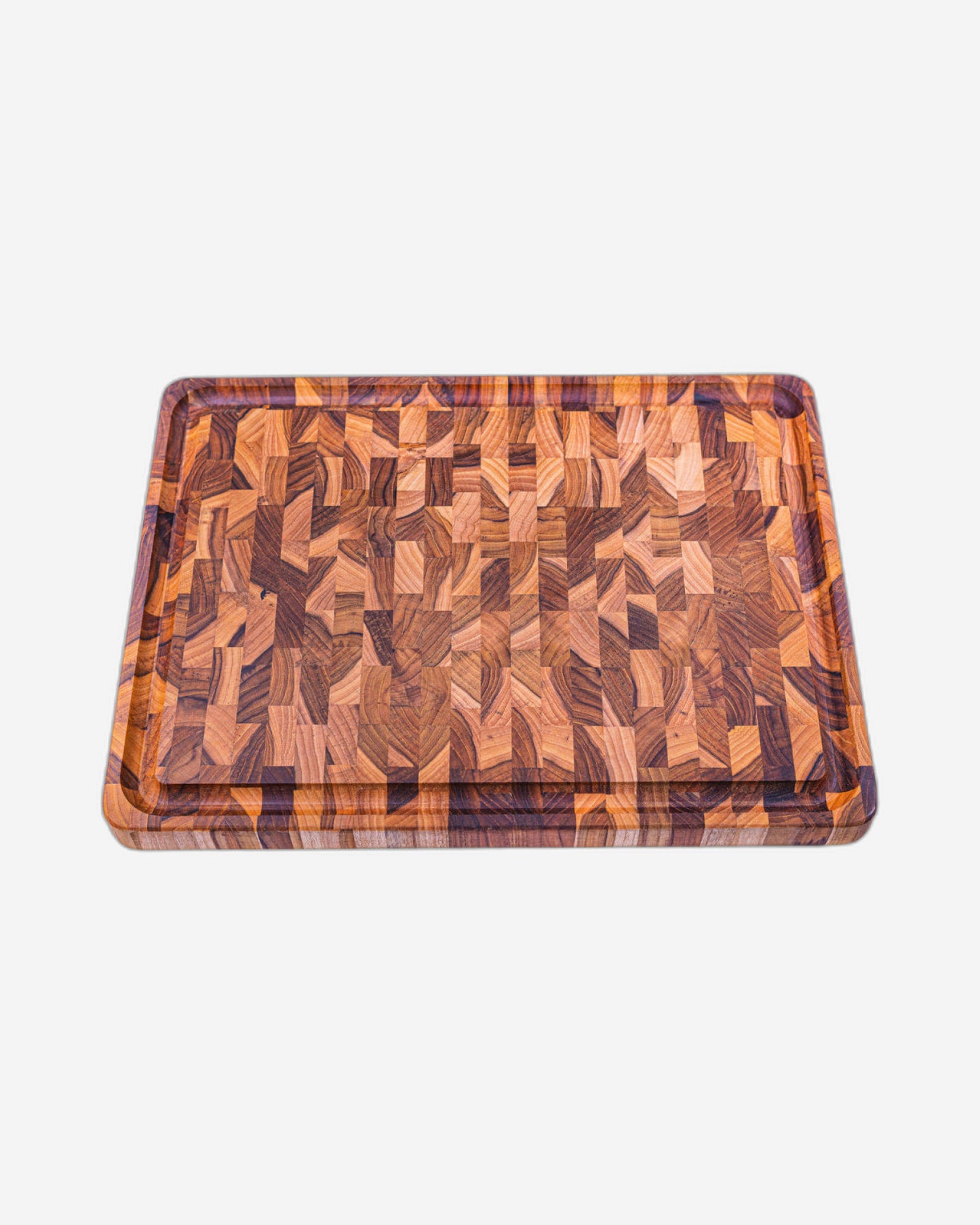 Tramontina Rectangular Cube End Grain Barbecue Board in Teak Wood with Mineral Oil Finish, 45x35 cm.