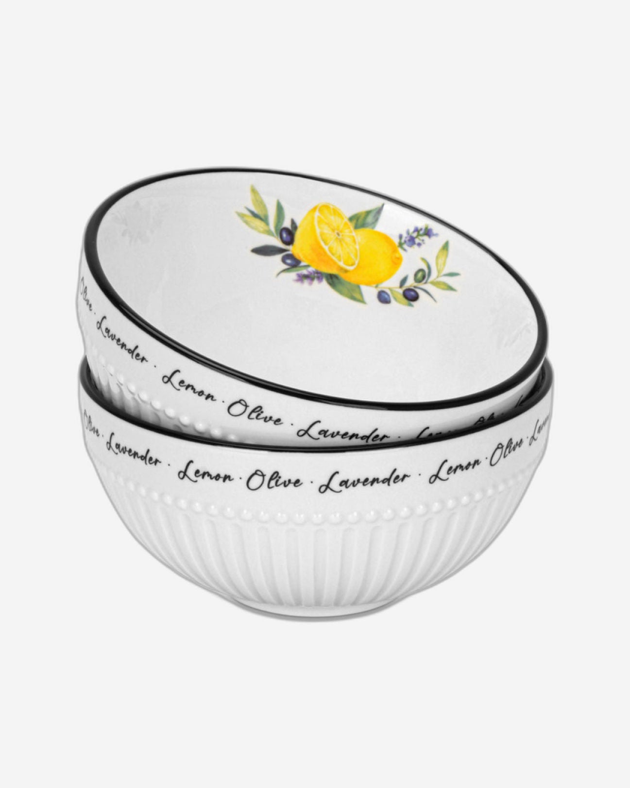 Fissman Bowl Lemon Provence Porcelain 2Pc 12cm
