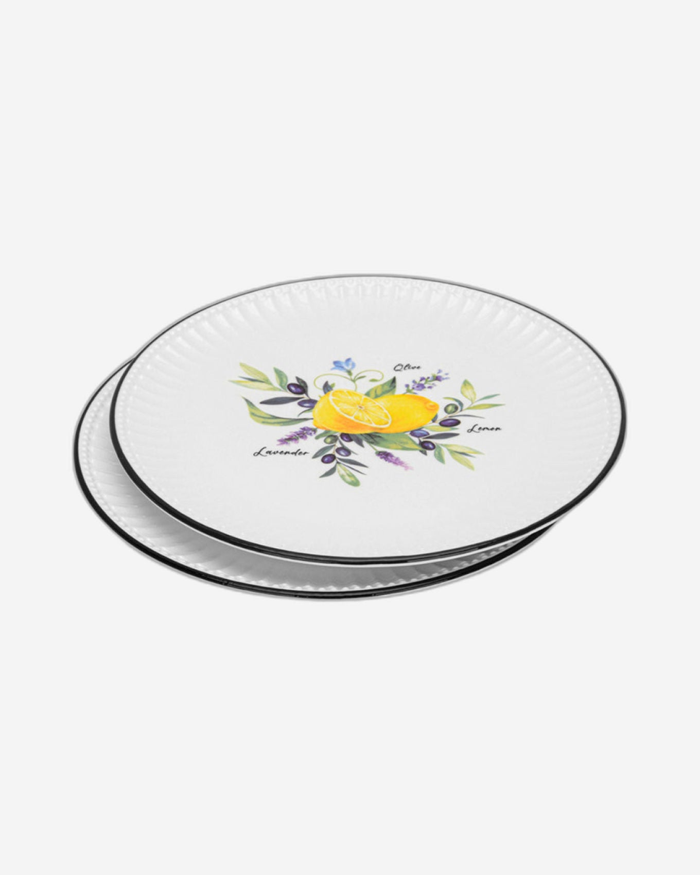 Fissman 2-Piece Plates Lemon Provence Series 21cm Porcelain