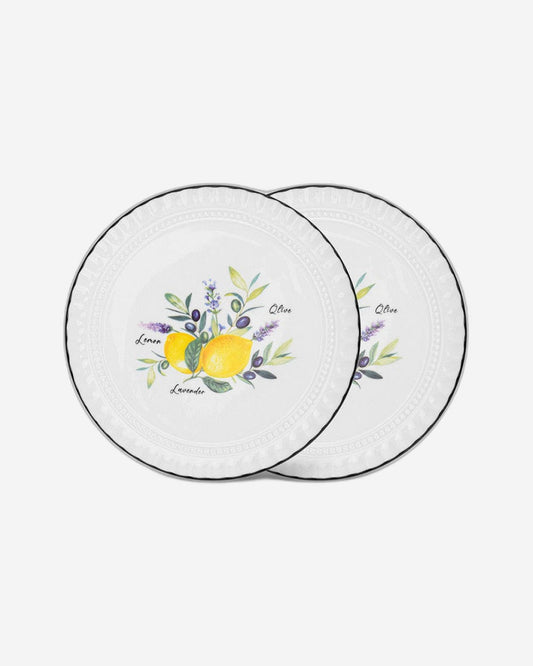 Fissman 2 Piece Plates Lemon Provence Series 16 Cm Porcelain