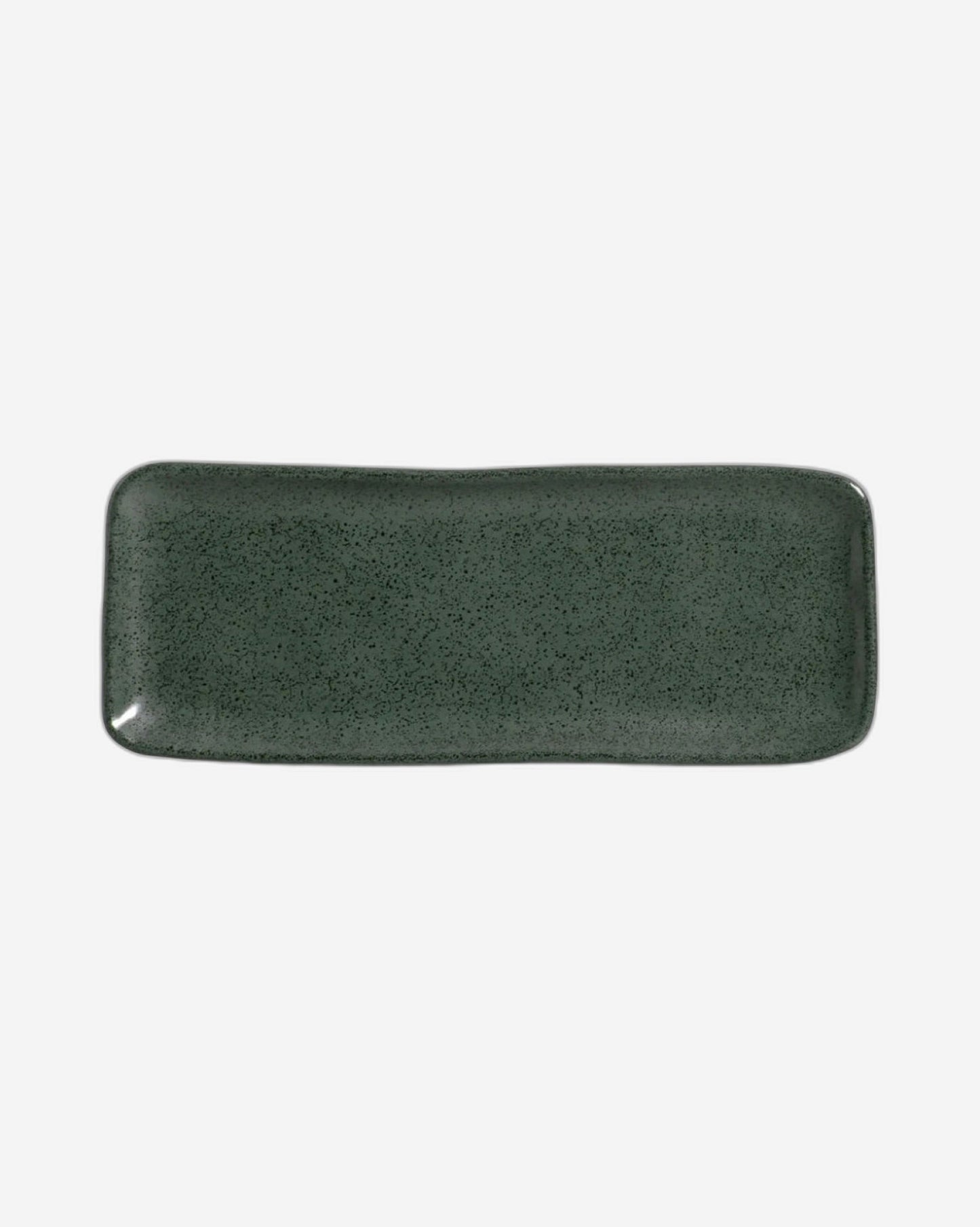 Organic Rectangular Platter Stoneware 33X13Cm Greenery Made In Brazil