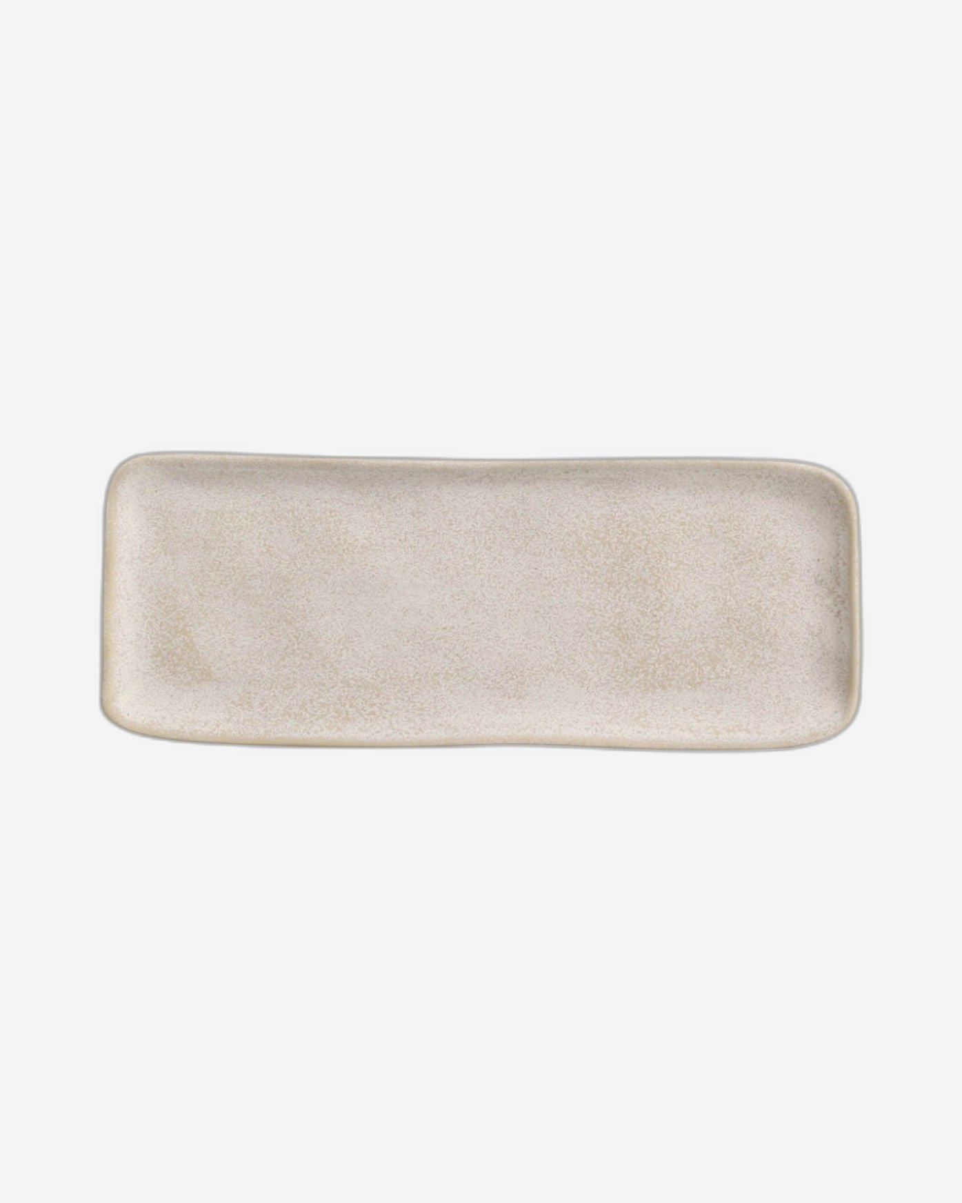 Organic Rectangular Platter Stoneware 33X13Cm Latte Made In Brazil