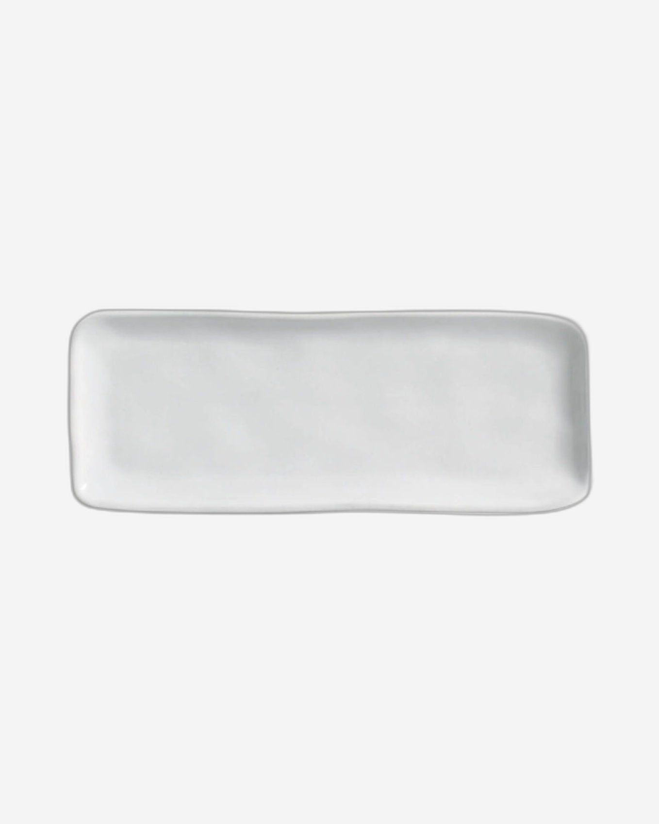 Organic Rectangular Platter Stoneware 33X13Cm New White Made In Brazil