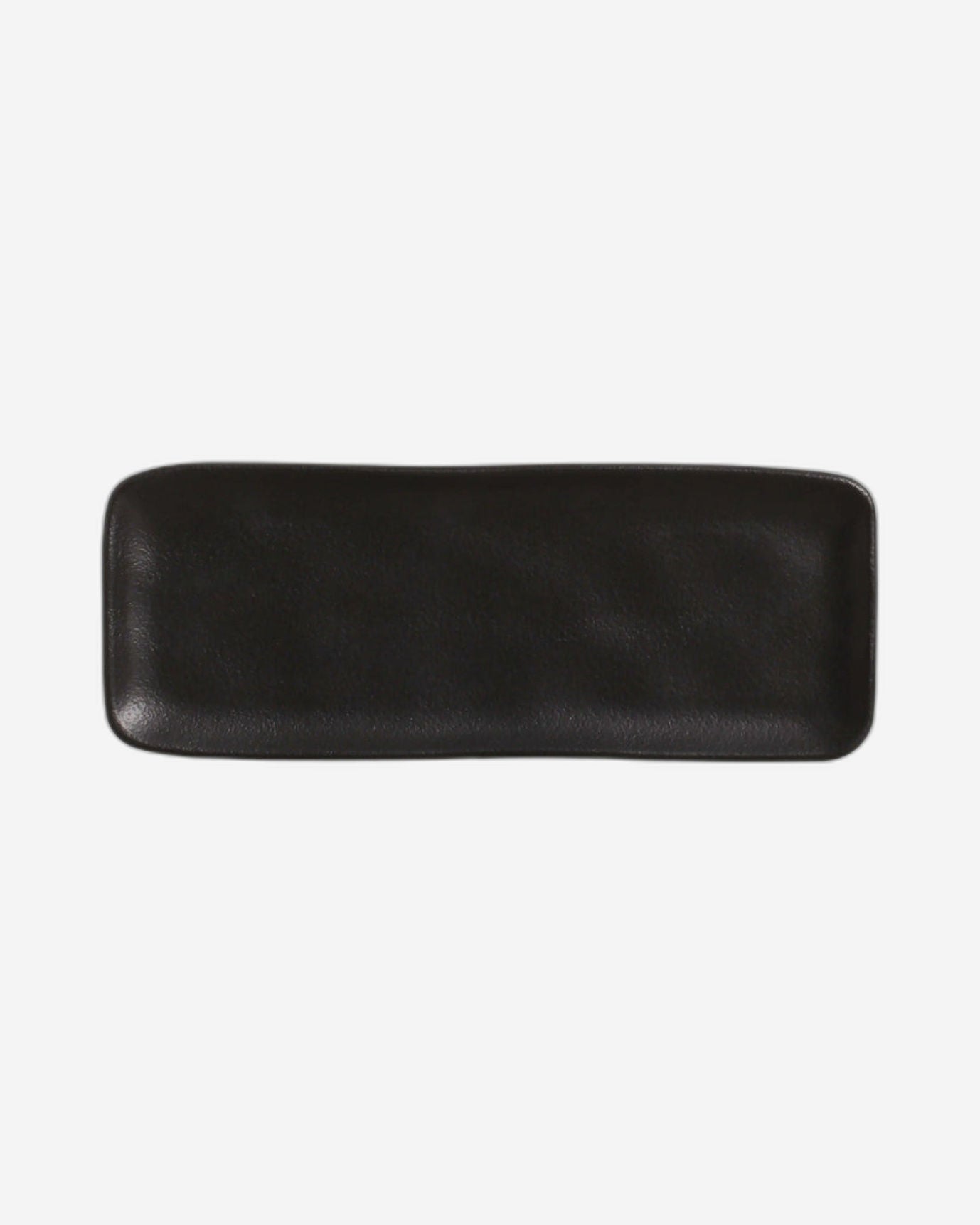 Organic Rectangular Platter Stoneware 33X13Cm Black Matte Made In Brazil