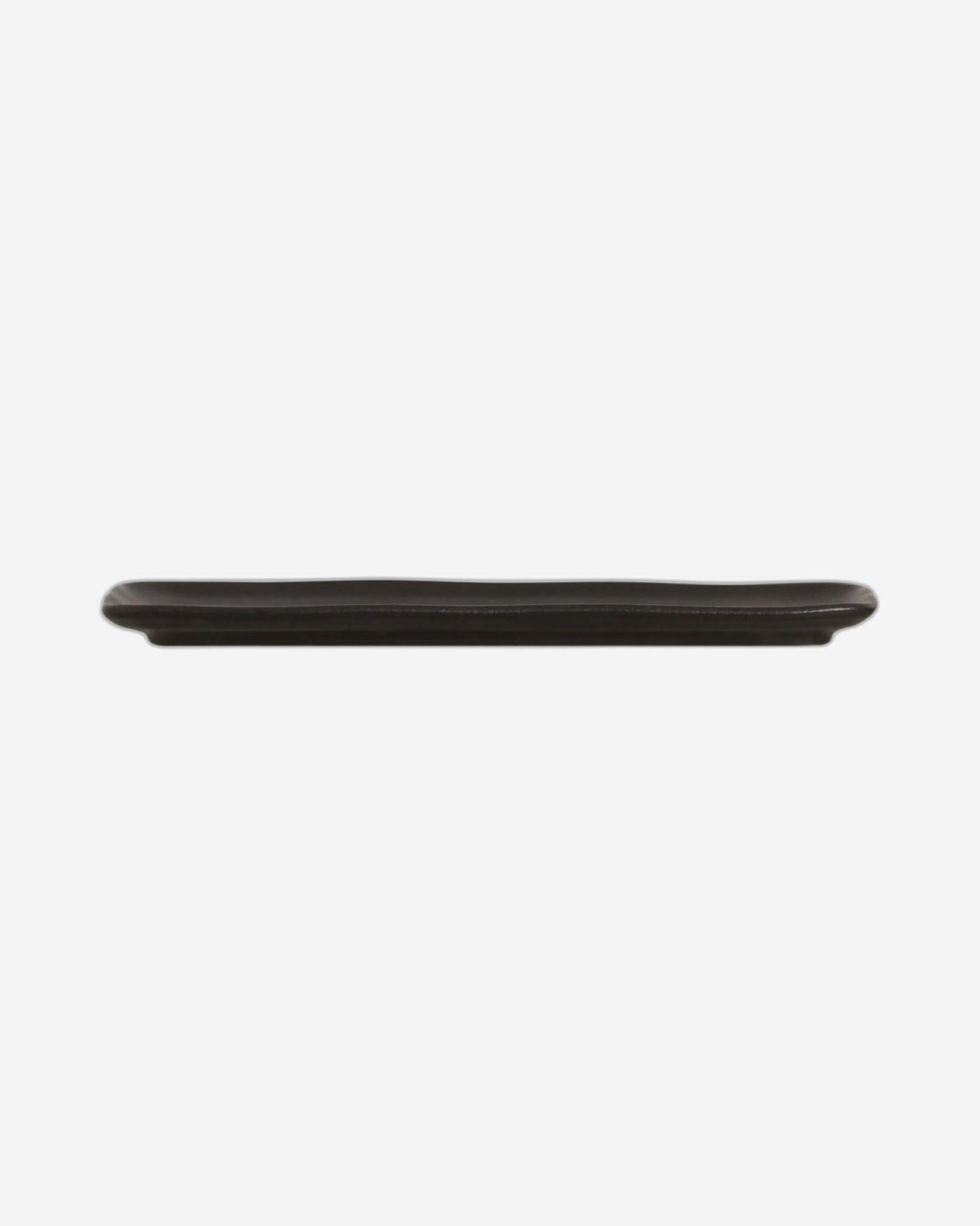 Organic Rectangular Platter Stoneware 33X13Cm Black Matte Made In Brazil