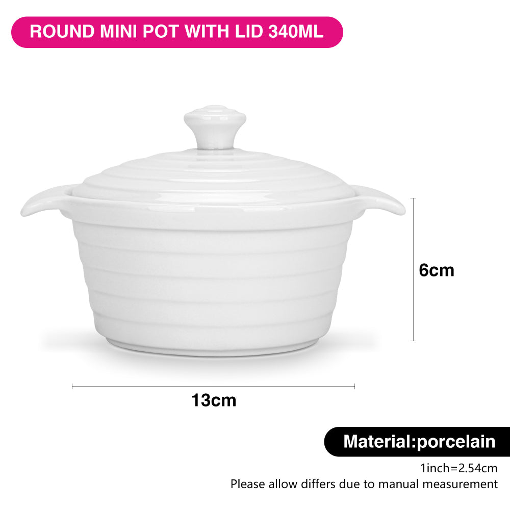 Fissman Dish Round Pot Porcelain 340ml