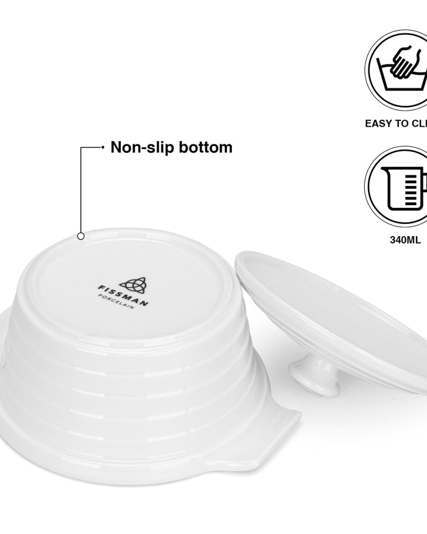 Fissman Dish Round Pot Porcelain 340ml