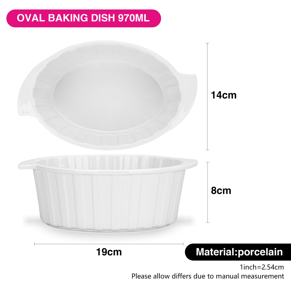 Fissman Baking Dish, Oval Baking Dish 19x14?8cm/970ml