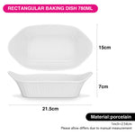 Fissman Dish Rectangular Porcelain 780ml