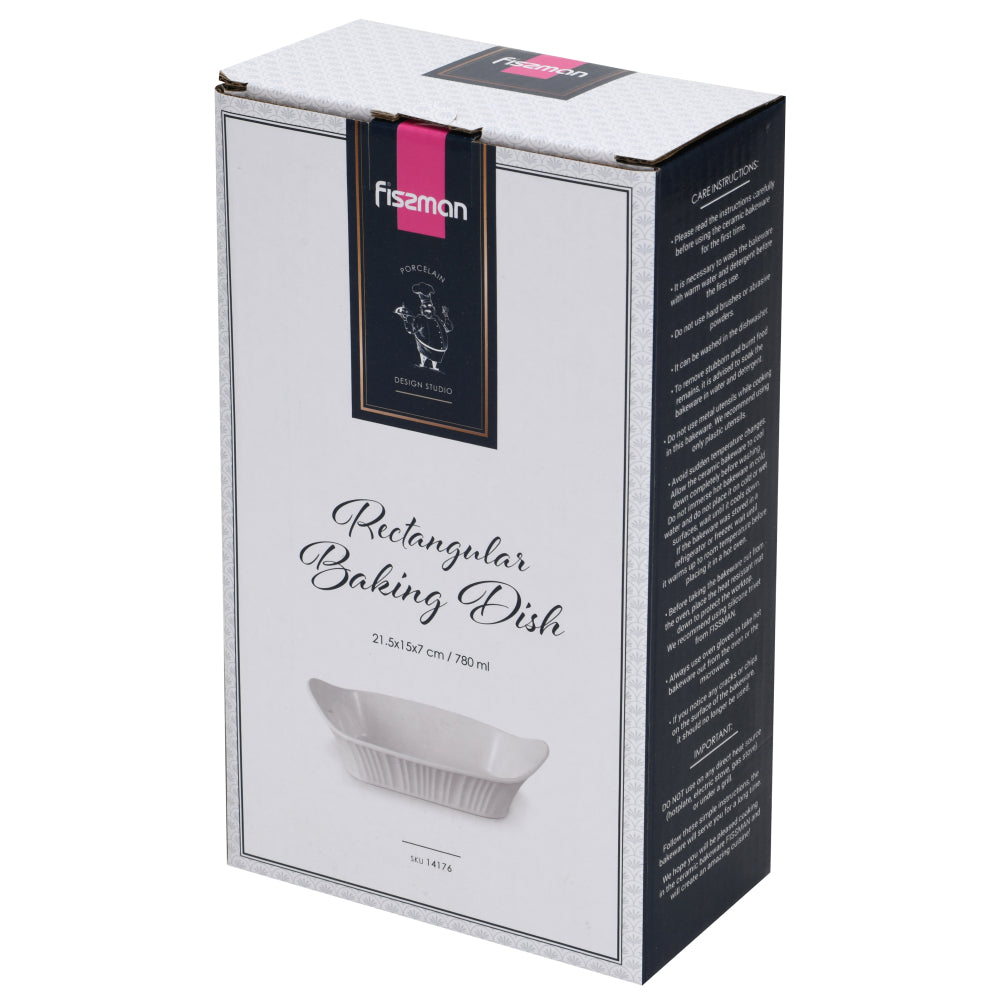 Fissman Dish Rectangular Porcelain 780ml