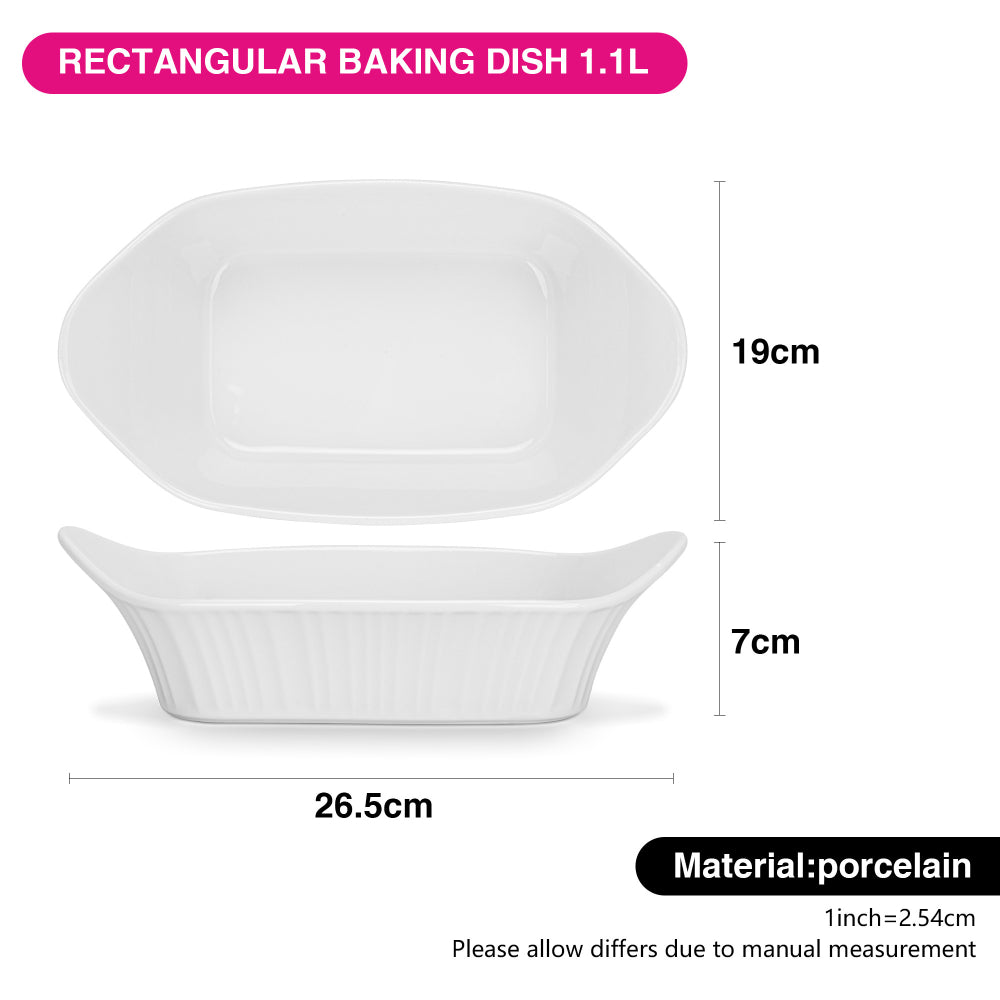Fissman Dish Rectangular Porcelain 780ml