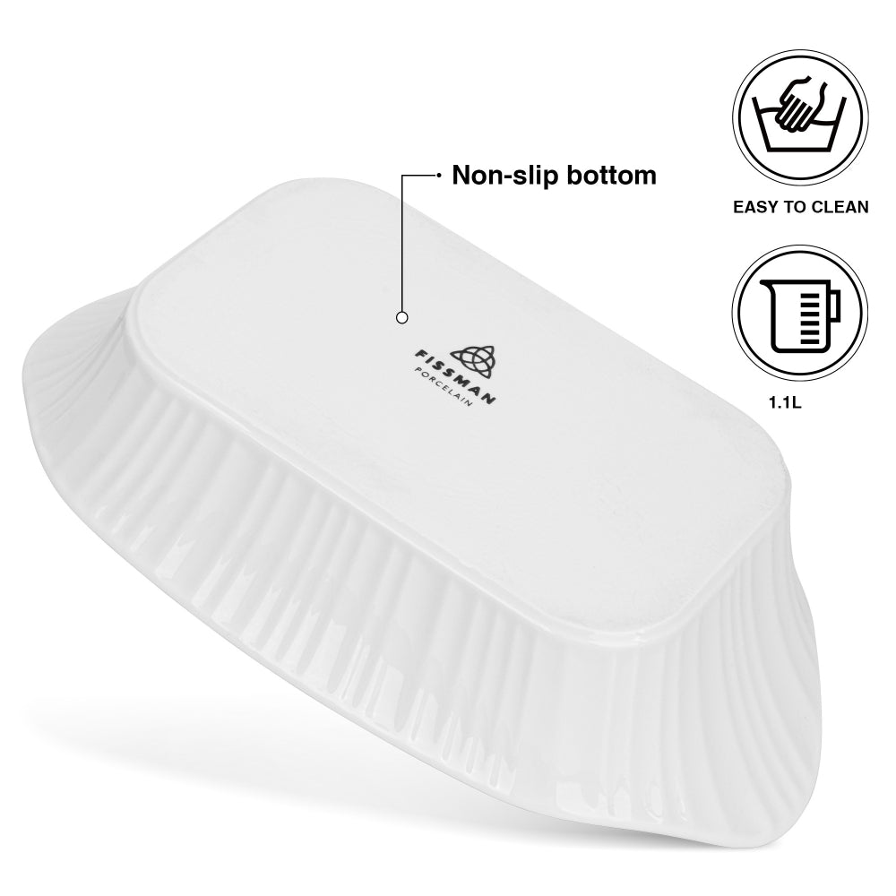 Fissman Dish Rectangular Porcelain 780ml