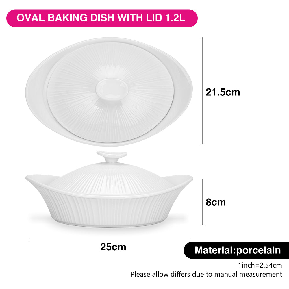Fissman Baking Dish, Oval Baking Dish 25x21.5?8cm/1.2LTR