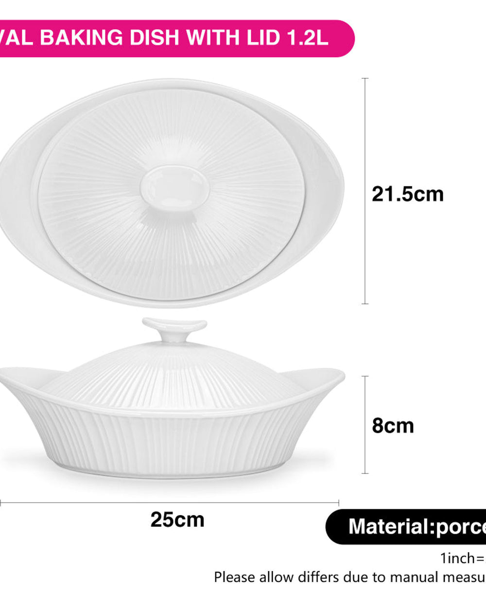 Fissman Dish Oval Porcelain 1.2L