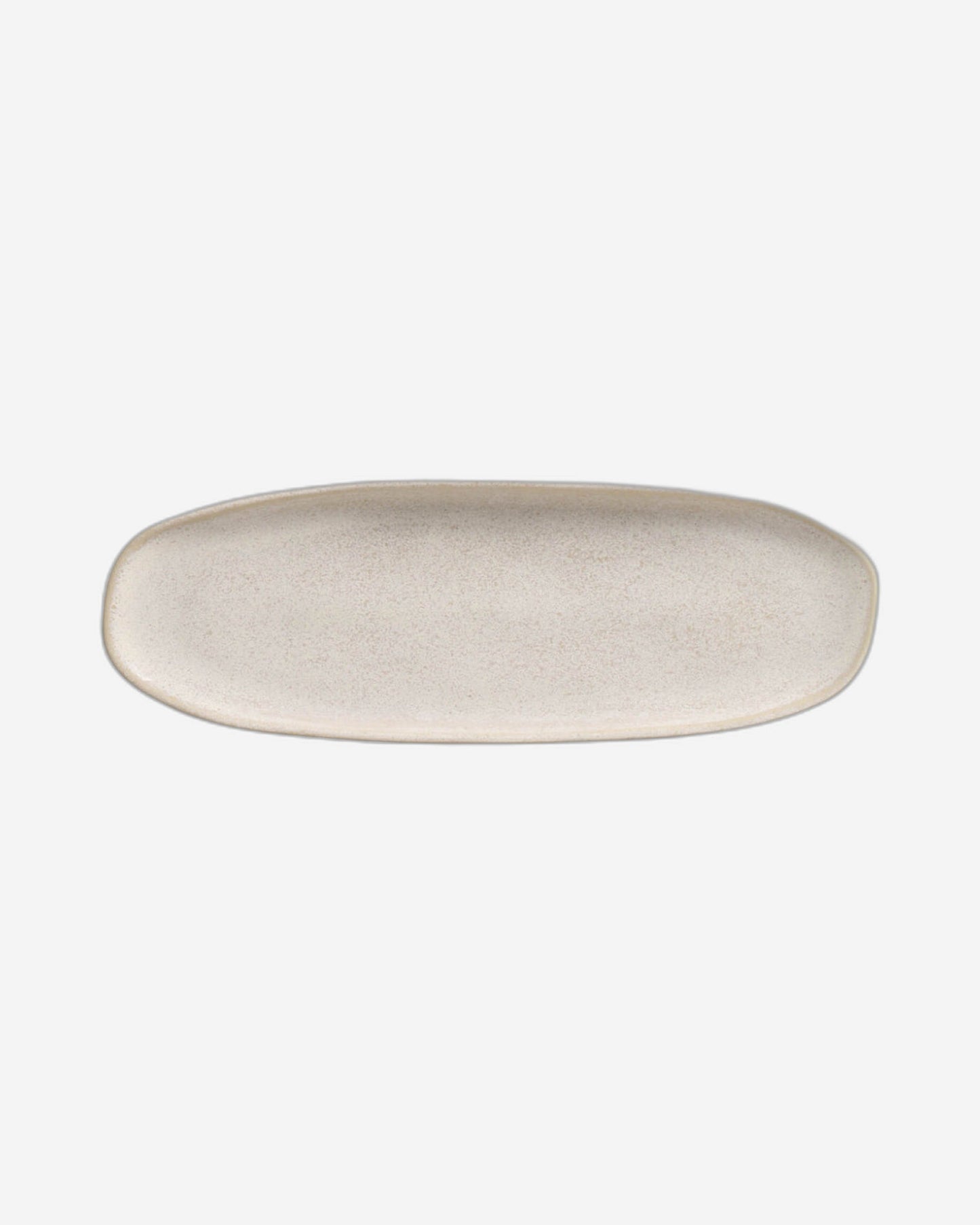 Organic Shallow Oval Platter Stoneware 36X13Cm Latte Made In Brazil