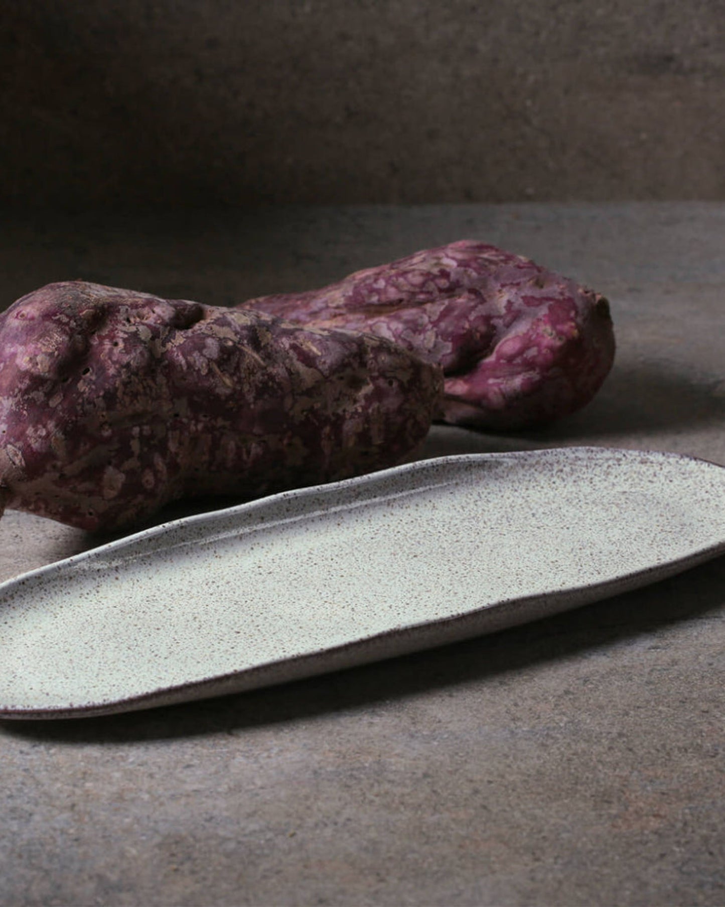 Organic Shallow Oval Platter Stoneware 36X13Cm Pistache Made In Brazil